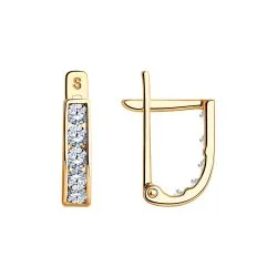 Cercei p-u copii din aur roșu cu Cubic Zirconia Incolor