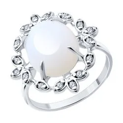 Inel din argint cu Cubic Zirconia Incolor, Opalit