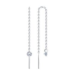 Cercei Lanț din argint  cu pietre Cubic Zirconia Incolor
