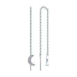 Cercei Lanț din argint  cu pietre Cubic Zirconia Incolor