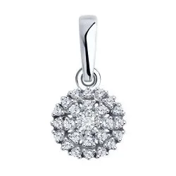 Pandantiv din aur alb cu Cubic Zirconia Incolor