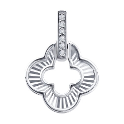 Подвеска из белого золота с камнями Бриллиант
