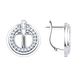 Cercei din argint  cu pietre Cubic Zirconia Incolor