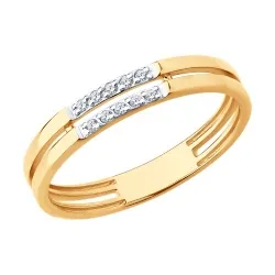 Inel din aur roșu cu Cubic Zirconia Incolor