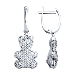 Cercei Creole din argint  cu pietre Cubic Zirconia Incolor