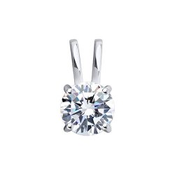 Pandantiv din aur alb cu pietre Cubic Zirconia Incolor
