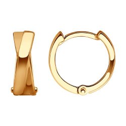 Серьги Конго из красного золота без камней