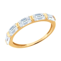 Inel din aur roșu cu pietre Cubic Zirconia Incolor