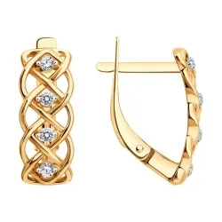 Cercei din aur roșu cu Cubic Zirconia Incolor