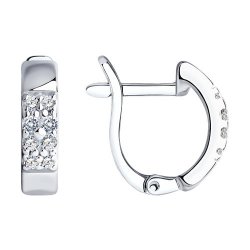 Cercei din argint  cu pietre Cubic Zirconia Incolor