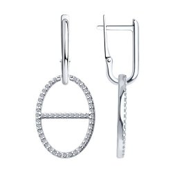 Cercei Suspendați din argint  cu pietre Cubic Zirconia Incolor