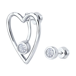 Cercei Pusete din argint  cu pietre Cubic Zirconia Incolor