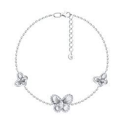 Браслет из серебра с камнями Фианит