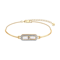 Brățară din aur roșu cu pietre Diamant, Sidef Alb