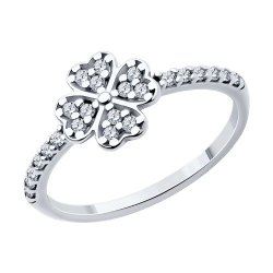 Inel din argint  cu pietre Cubic Zirconia Incolor