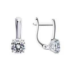 Cercei din argint  cu pietre Cubic Zirconia Incolor