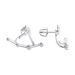 Cercei Pusete din argint  cu pietre Cubic Zirconia Incolor
