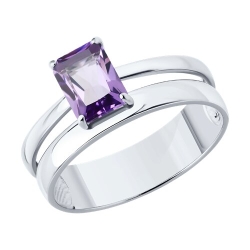 Inel din argint  cu pietre Ametist