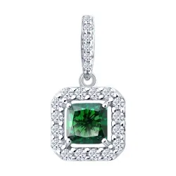 Pandantiv din argint cu Cubic Zirconia Incolor, Cubic Zirconia Verde