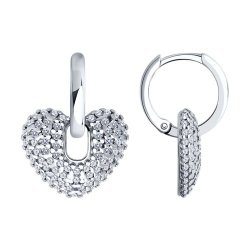 Cercei Creole din argint  cu pietre Cubic Zirconia Incolor