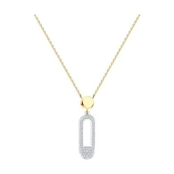 Colier din aur alb și roșu cu Diamant