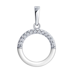 Подвеска из серебра с камнями Фианит, Эмаль