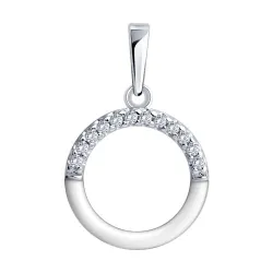 Pandantiv din argint cu Cubic Zirconia Incolor, Emailare