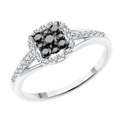 Inel din aur alb cu Diamant, Diamant negru