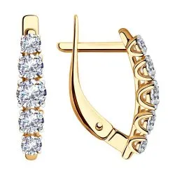 Cercei din aur roșu cu Cubic Zirconia Incolor