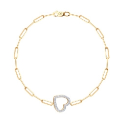 Brățară Love din aur roșu cu pietre Diamant