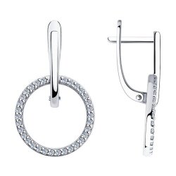 Cercei Suspendați din argint  cu pietre Cubic Zirconia Incolor