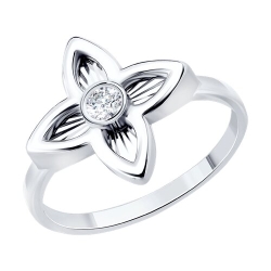 Inel din argint  cu pietre Cubic Zirconia Incolor