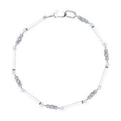 Браслет из белого золота с камнями Фианит