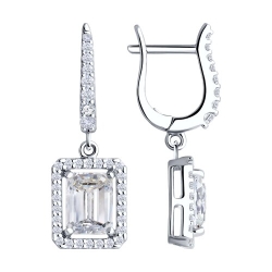 Cercei Suspendați din argint  cu pietre Cubic Zirconia Incolor