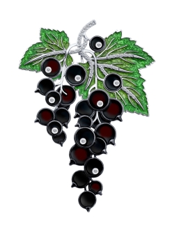 Broșă din argint  cu pietre Cubic Zirconia Incolor, Emailare