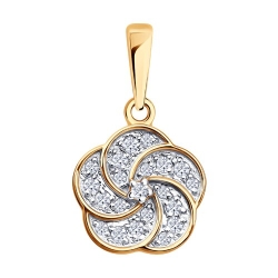 Подвеска из красного золота с камнями Фианит