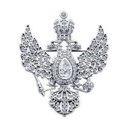 Broșă din argint  cu pietre Cubic Zirconia Incolor