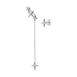 Cercei din argint  cu pietre Cubic Zirconia Incolor