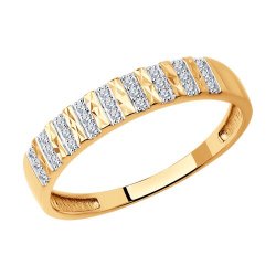 Inel din aur roșu cu pietre Diamant