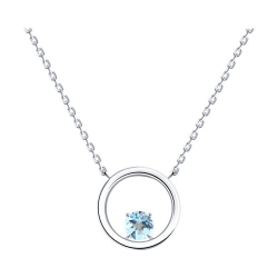Colier din argint  cu pietre Topaz albastru