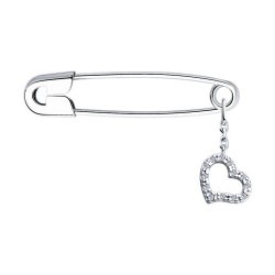 Broșă Love din argint  cu pietre Cubic Zirconia Incolor