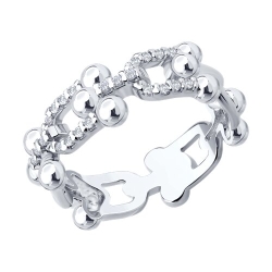 Inel din argint  cu pietre Cubic Zirconia Incolor