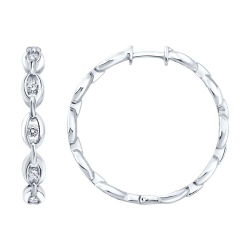 Серьги Конго из серебра с камнями Фианит