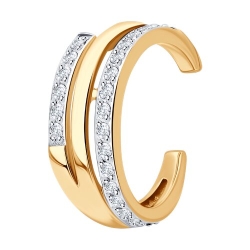 Cercel din aur roșu cu pietre Cubic Zirconia Incolor