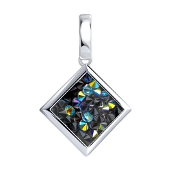 Подвеска из серебра с камнями Кристальная ткань