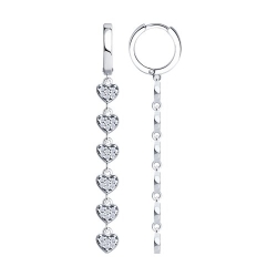 Cercei Creole din argint  cu pietre Cubic Zirconia Incolor