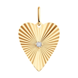 Подвеска из красного золота с камнями Фианит