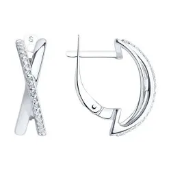 Cercei din argint cu Cubic Zirconia Incolor