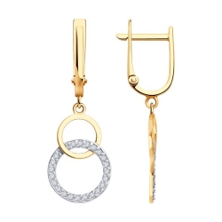 Cercei Suspendați din aur roșu cu pietre Cubic Zirconia Incolor