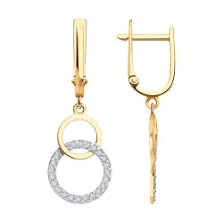 Cercei Suspendați din aur roșu cu Cubic Zirconia Incolor